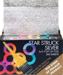 Framar Foil It Star Struck Silver Pop Up Foil Sheets x 500 (28cm x 13cm)